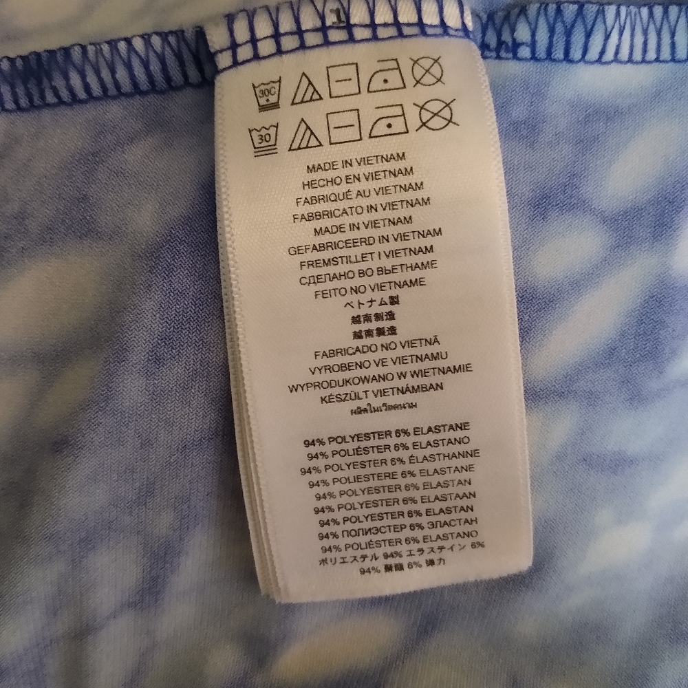 Michael Kors Blue Abstract Halter Blouse Keyhole Front Size S - Picture 9 of 12